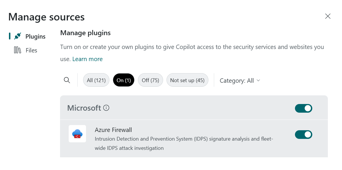 Snímek obrazovky znázorňující modul plug-in Azure Firewall