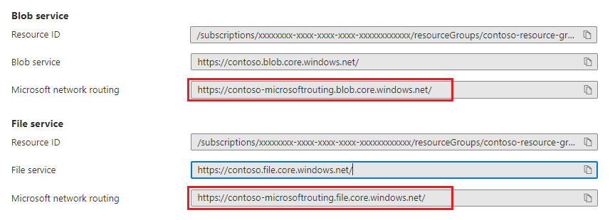 Možnost směrování sítě Microsoft pro směrování na konkrétní koncové body