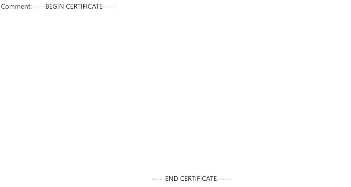 Screenshot of example certificate comment