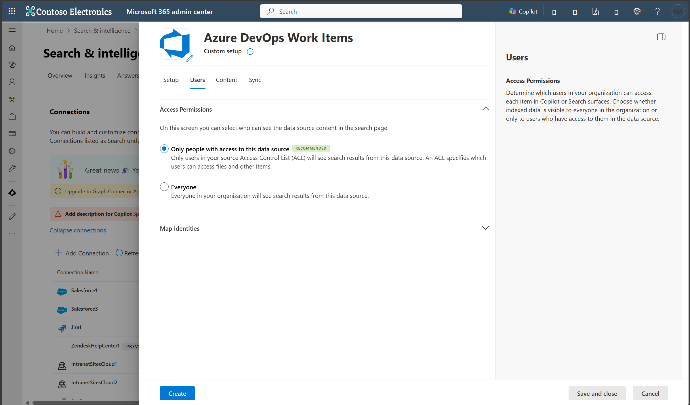 Screenshot that shows Users tab where you can configure access permissions.
