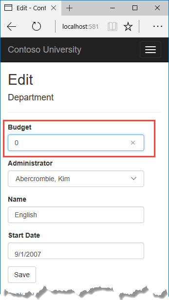 Změna rozpočtu na 0