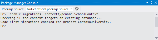 příkaz enable-migrations