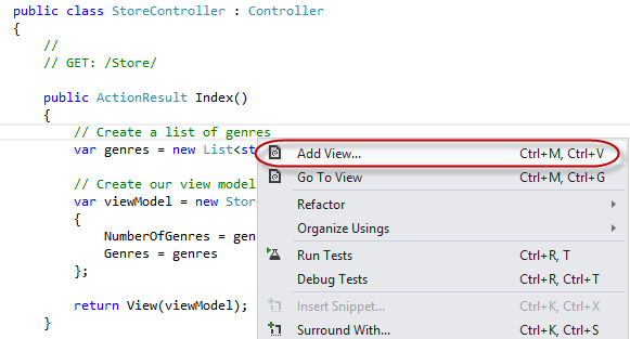 Přidání zobrazení Přidání zobrazení