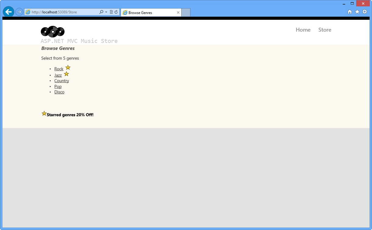 Procházení žánrů s prvky s hvězdičkou Procházení žánrů s prvky s hvězdičkou