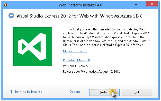 Instalace sady Visual Studio Express Instalace sady Visual Studio Express
