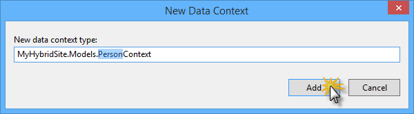 Vytvoření nového objektu PersonContext