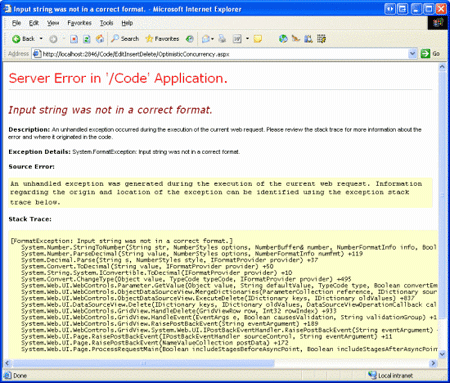 Pokus o odstranění jakéhokoli produktu způsobuje FormatException