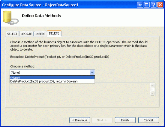 Zvolte možnost (Žádné) v seznamu Drop-Down na kartách AKTUALIZOVAT, VLOŽIT a ODSTRANIT.