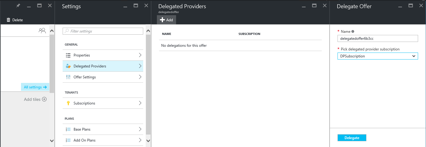 Přidání delegovaného poskytovatele na portálu pro správu služby Azure Stack Hub