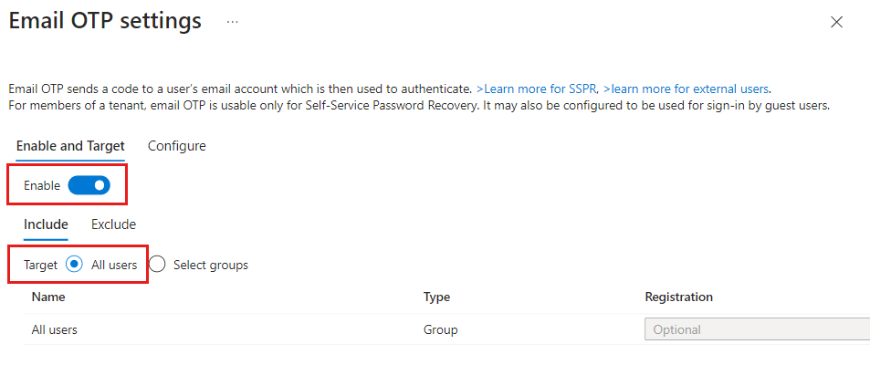 Snímek obrazovky s povolením jednorázového hesla