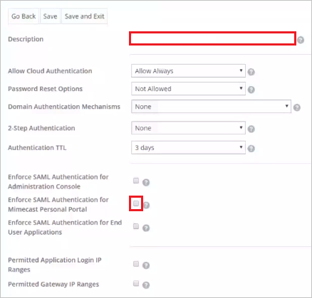 Screenshot shows New Authentication Profile selected.