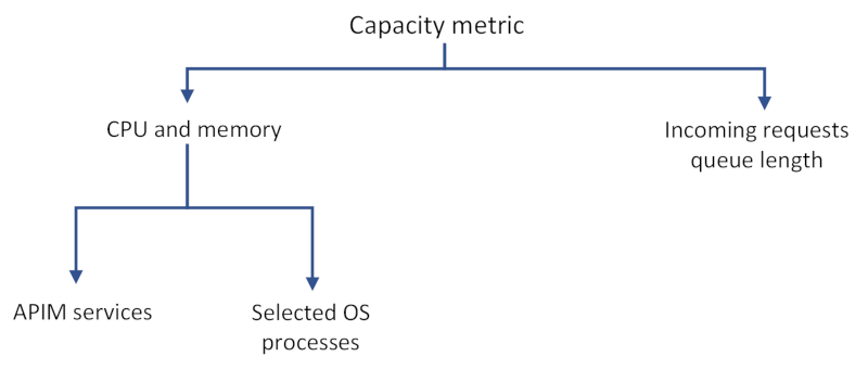 Diagram, který vysvětluje metriku kapacity