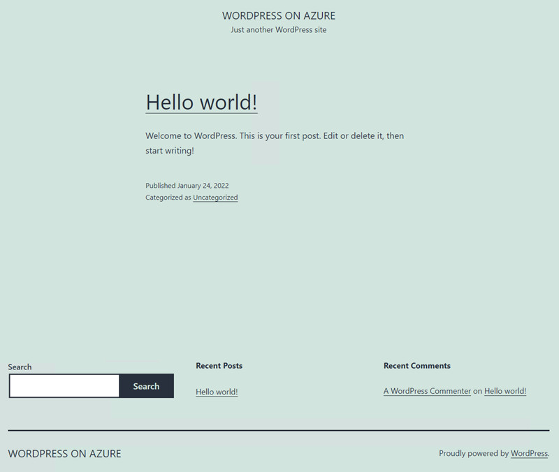 Snímek obrazovky webu WordPress