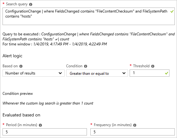 Change to query for tracking changes to hosts file