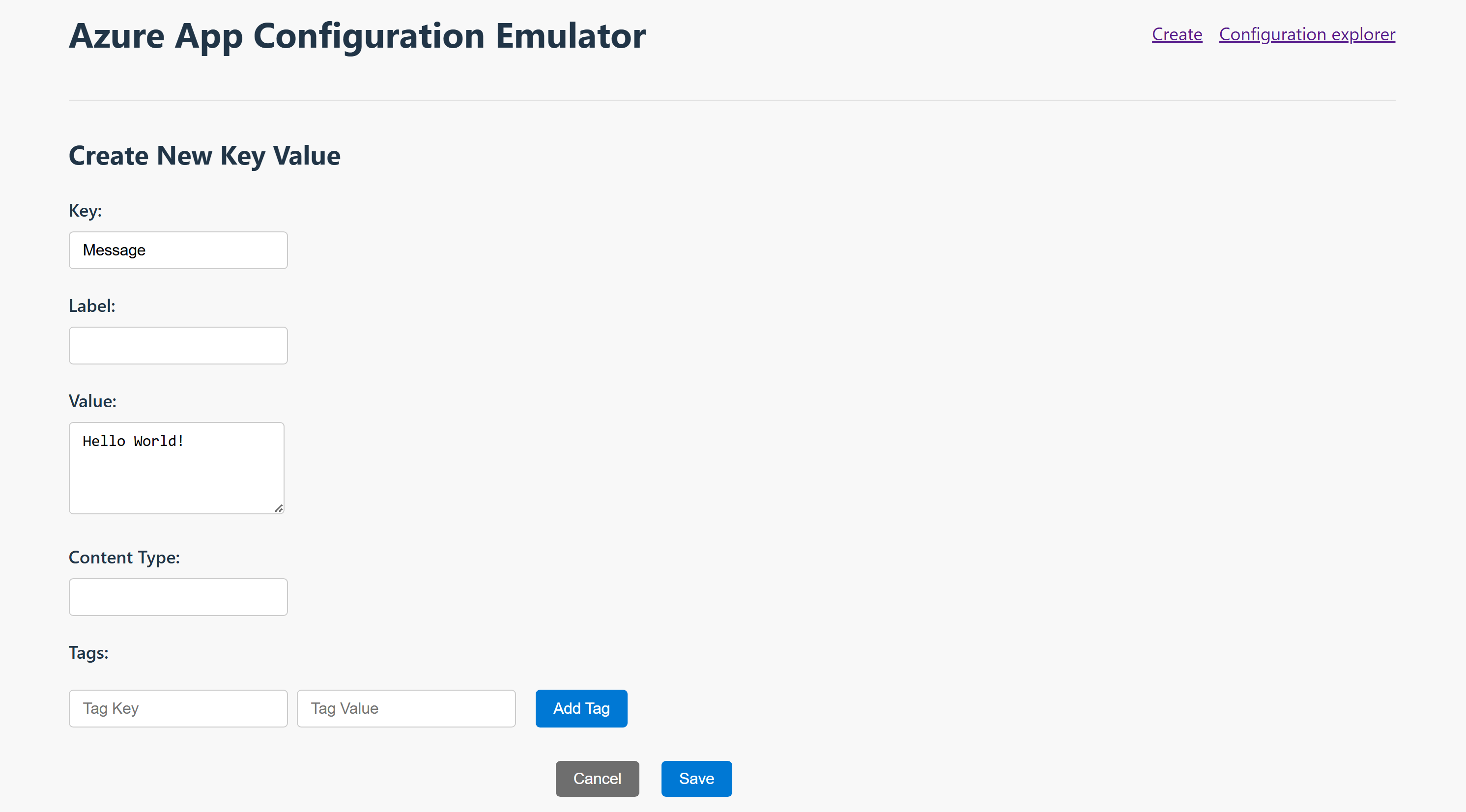 Snímek obrazovky s uživatelským rozhraním emulátoru a vytvořením nové hodnoty klíče