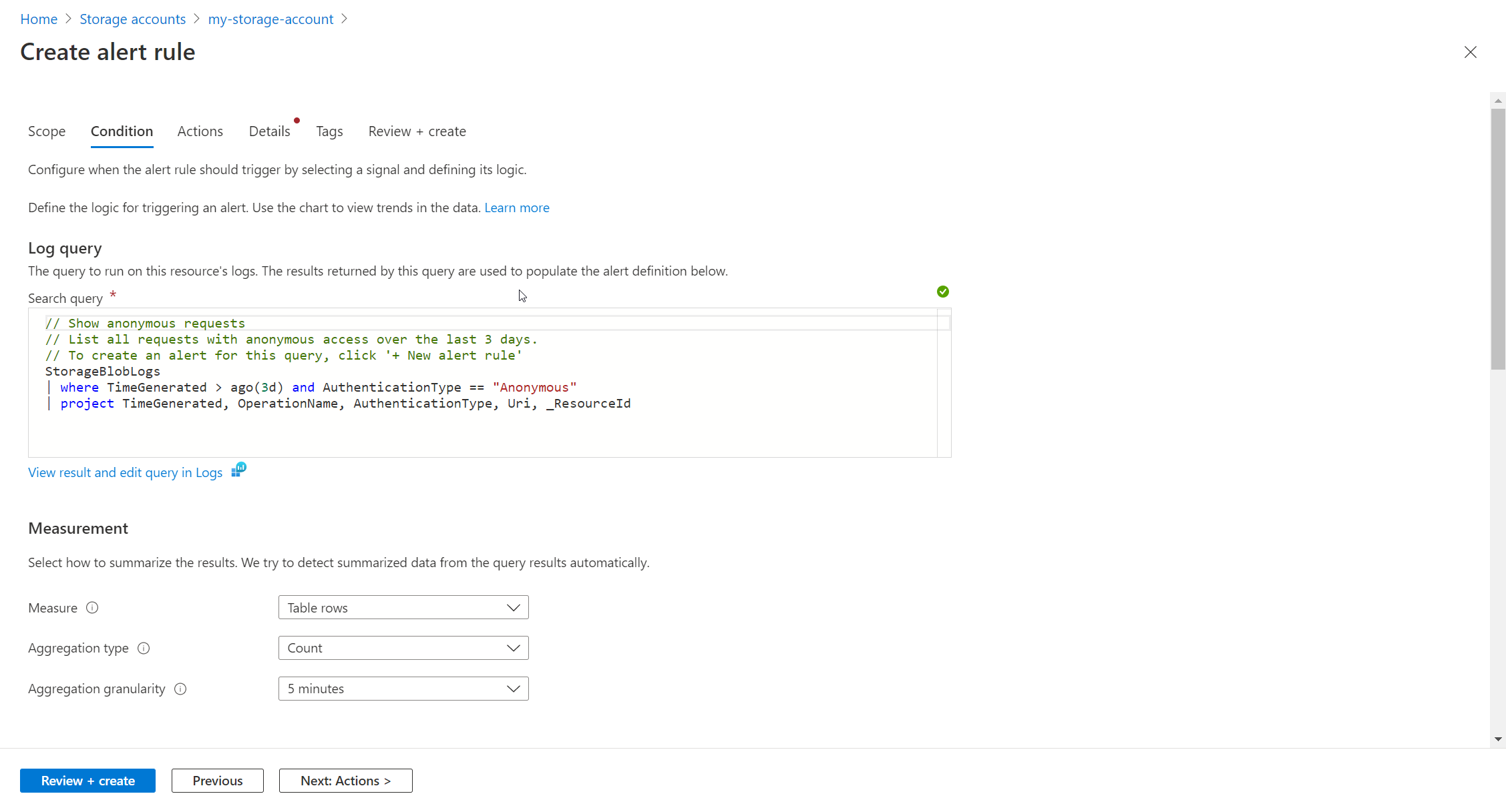 Podmínka pravidla upozornění