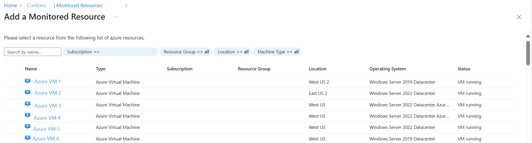 Snímek obrazovky znázorňující přidání stránky monitorovaných prostředků