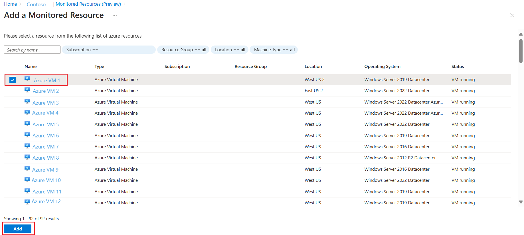 Snímek obrazovky znázorňující možnost Přidat prostředek