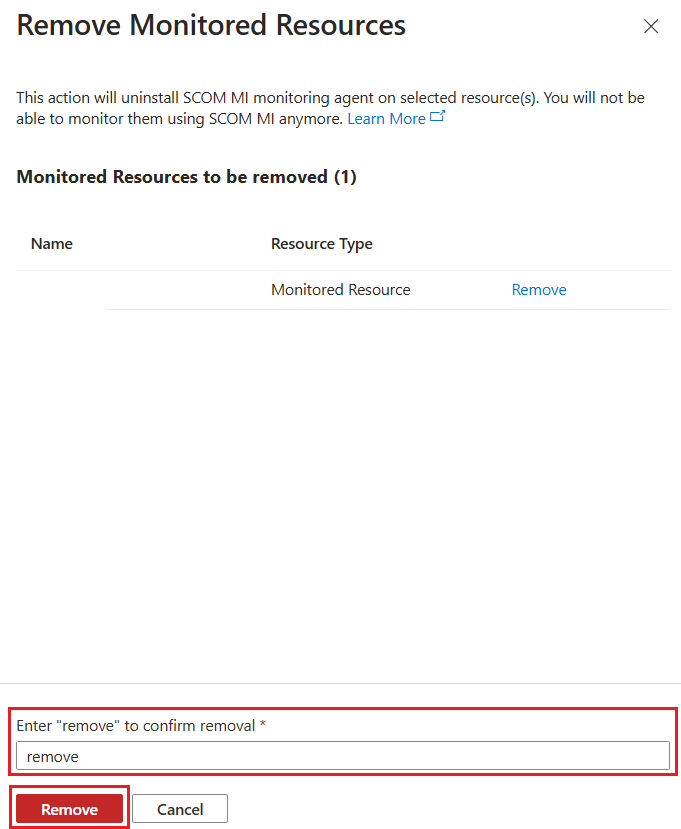 Snímek obrazovky znázorňující možnost odstranění