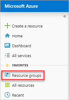Snímek obrazovky s výběrem skupin prostředků v Azure Portal