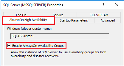 Povolení skupin dostupnosti AlwaysOn