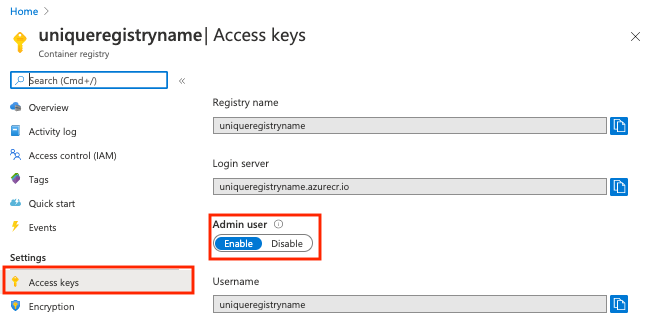 Povolení účtu správce v Azure Portal