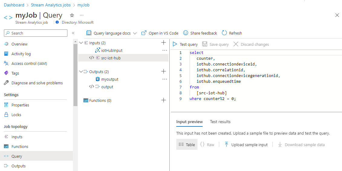 Transformační dotaz v Azure Stream Analytics