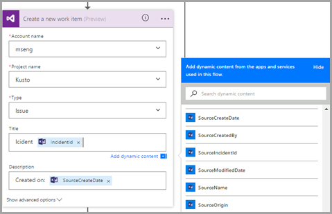 Snímek obrazovky s akcí sady Visual Studio