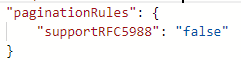 Snímek obrazovky znázorňující, jak zakázat nastavení R F C 5988 pro příklad 7