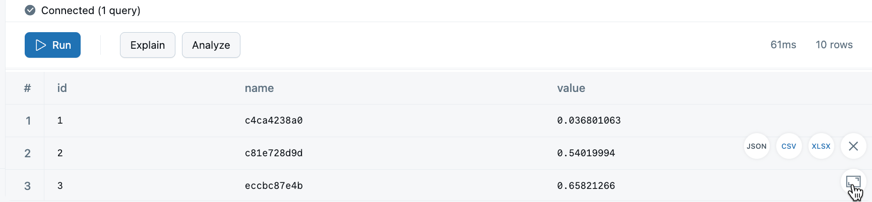 Rozšíření editoru SQL Lakebase