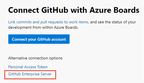 První připojení zvolte GitHub Enterprise Server.