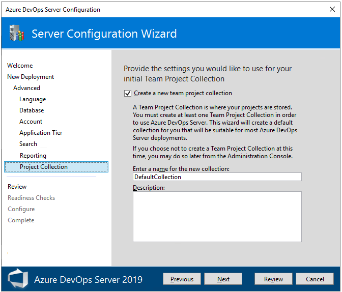 Snímek obrazovky stránky Pokročilé, Kolekce projektů 