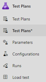 Snímek obrazovky zobrazující dva testovací plány s jedinečným názvem, které sdílejí back-endové úložiště