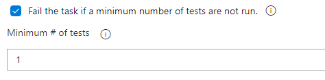 Snímek obrazovky s možností Neúspěšný úkol, pokud se nespusí minimální počet testů