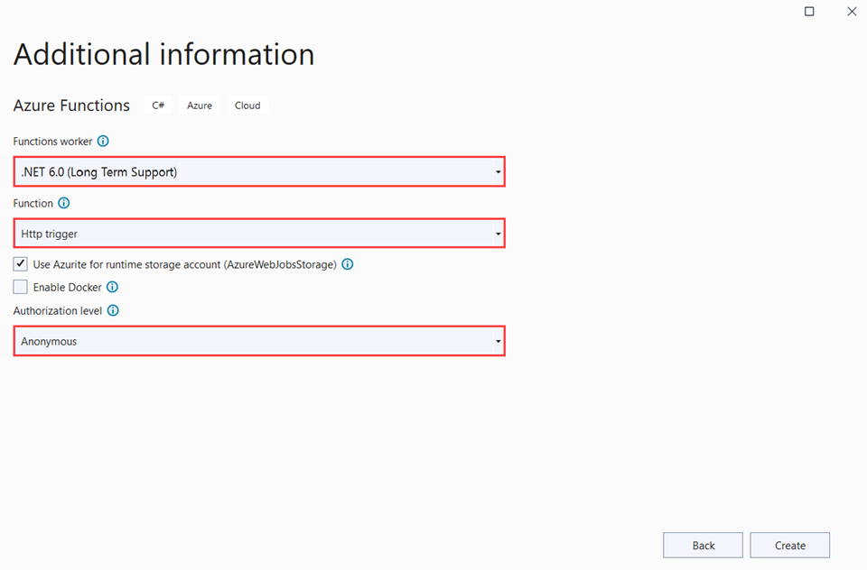 Nastavení projektu Azure Functions