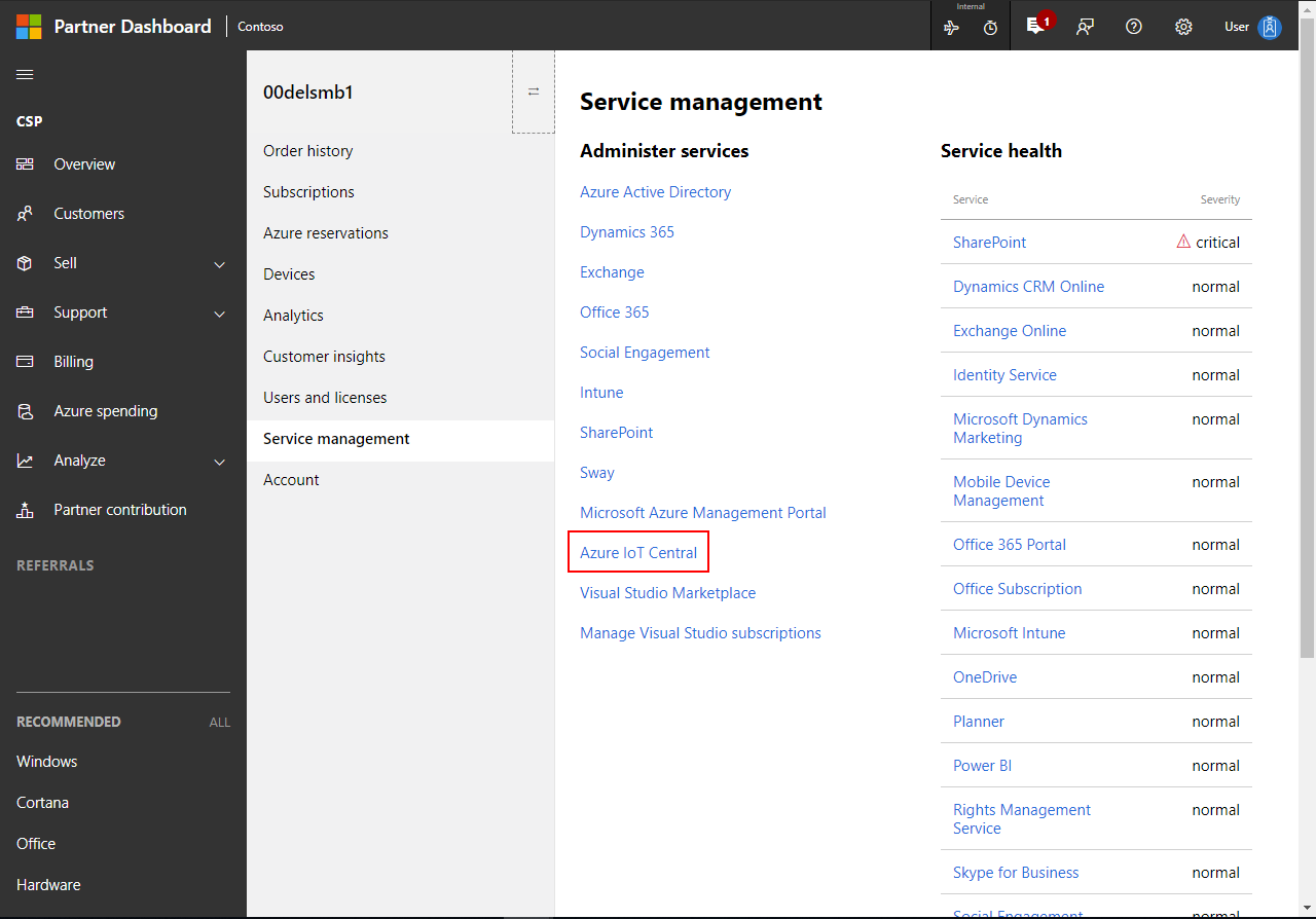 Azure IoT Central je k dispozici ke správě