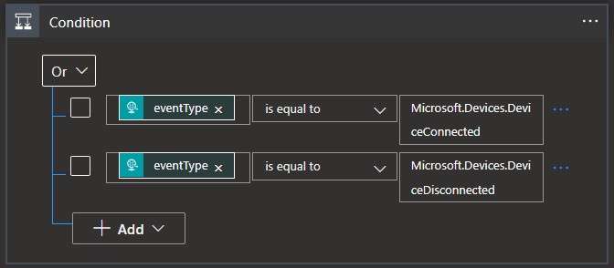 Snímek obrazovky s úplnou podmínkou pro každou podmínku