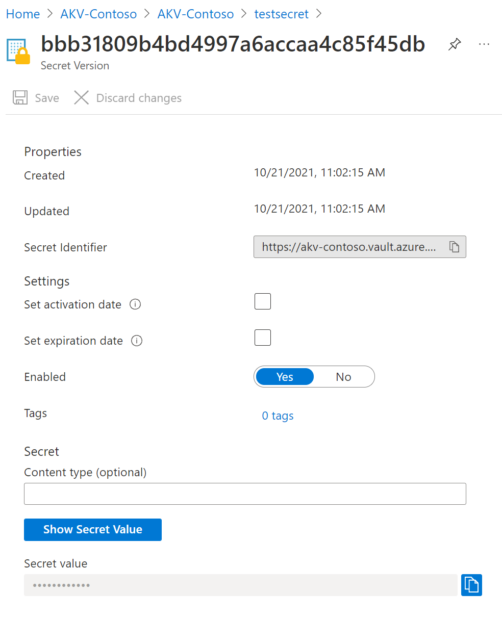 Rychlý start Azure – Nastavení a načtení tajného klíče ze služby Key Vault  pomocí webu Azure Portal | Microsoft Learn