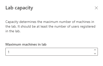 Screenshot of Lab capacity window.