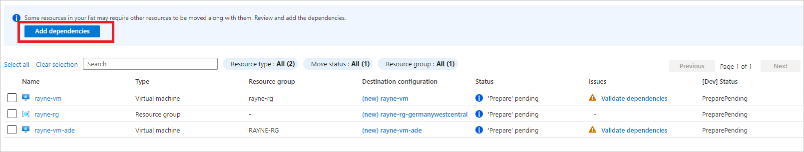 Snímek obrazovky s tlačítkem Přidat závislosti