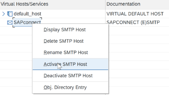 Nastavení SAP Connect v SYSTÉMU SICF