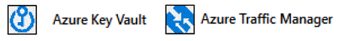 Snímek obrazovky s ikonami pro Azure Key Vault a Azure Traffic Manager