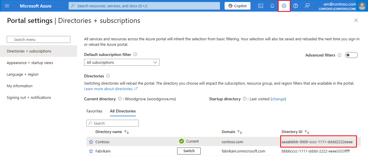 Snímek obrazovky nastavení portálu