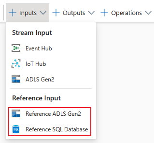 Snímek obrazovky znázorňující referenční vstupní uzel služby SQL Database