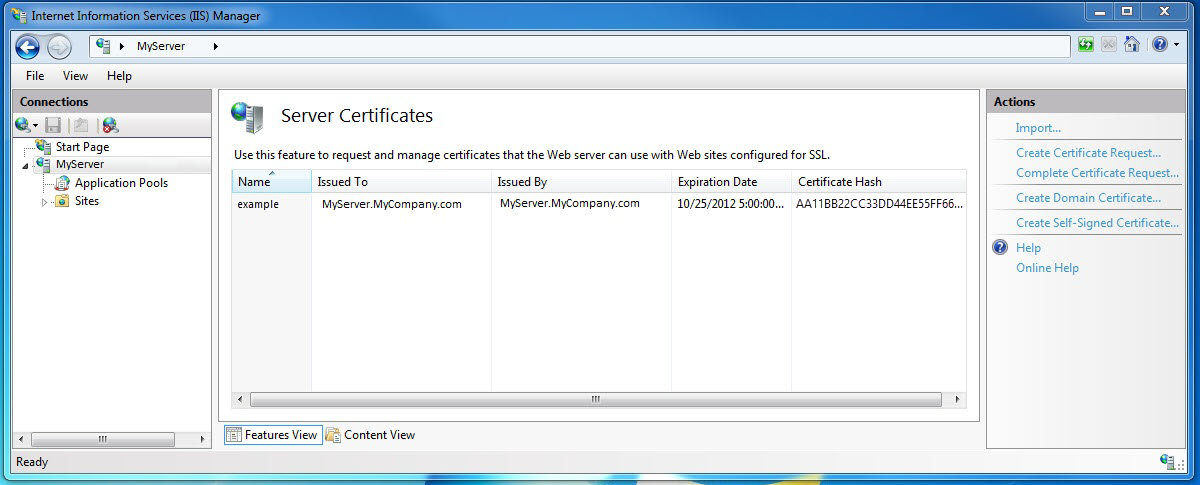 mg_ServerCertificateWindow Server Certificate Window