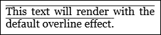 Snímek obrazovky: Overline TextDecorator