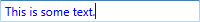Textové pole s caretBrush nastavenou na modrou.