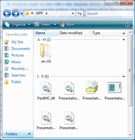 Windows zobrazení Průzkumníka zobrazující nepravidelné rozložení.