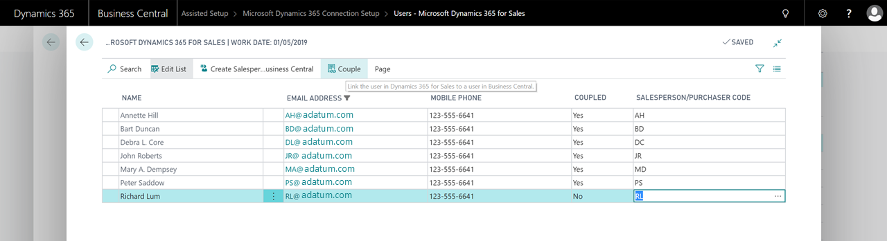 Spojování prodejců s uživateli v Dynamics 365 for Sales