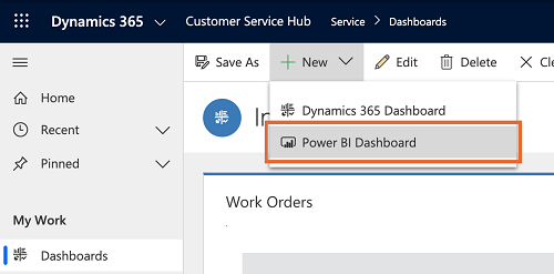 Řídicí panel Power BI.